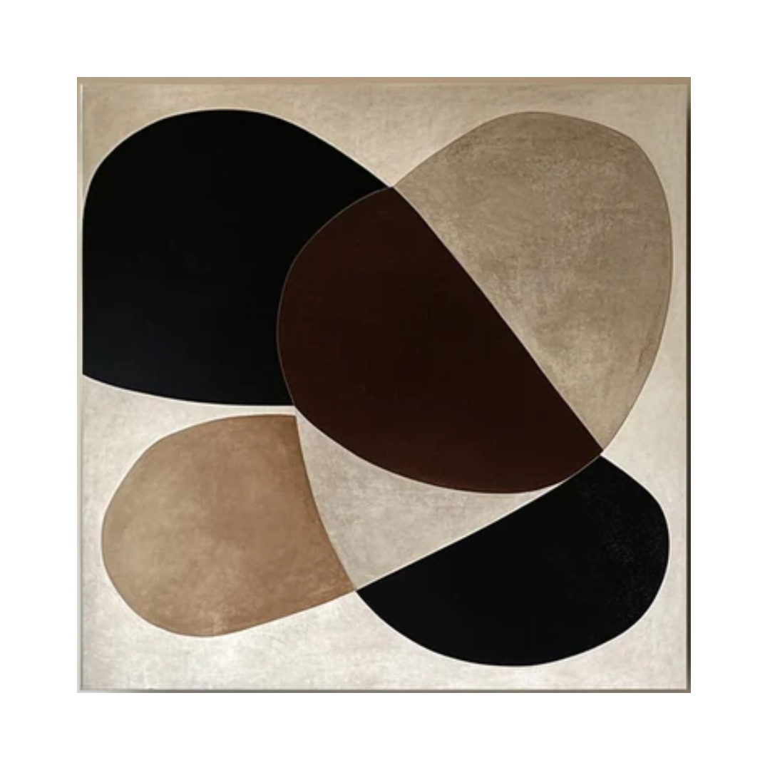 Geometric Abstract Painting with Organic Shapes for Modern Decor #BBA 025