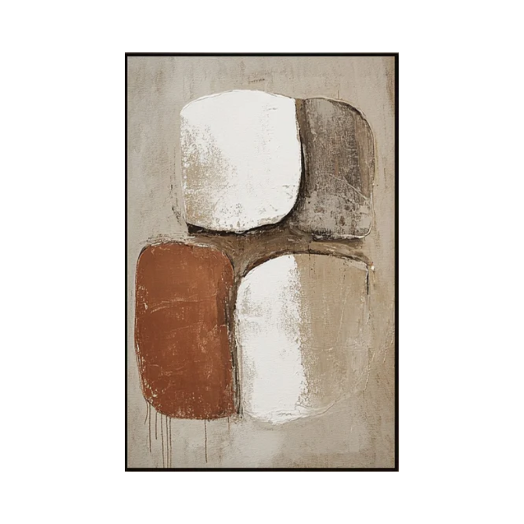 Geometric Abstract Painting Organic Shapes for Modern Decor #BBA 026