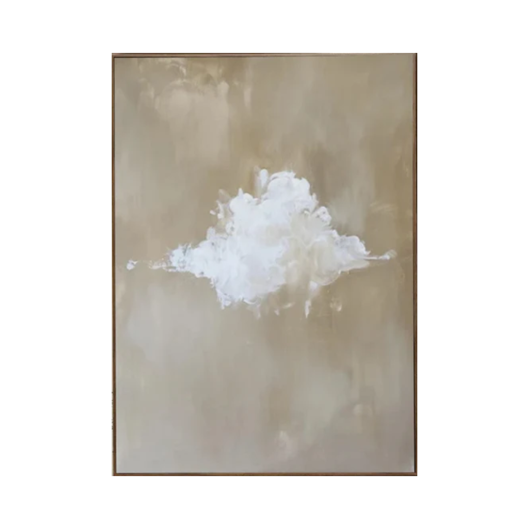 Tranquil Cloud Wall Art - Neutral Toned Canvas #OS 009