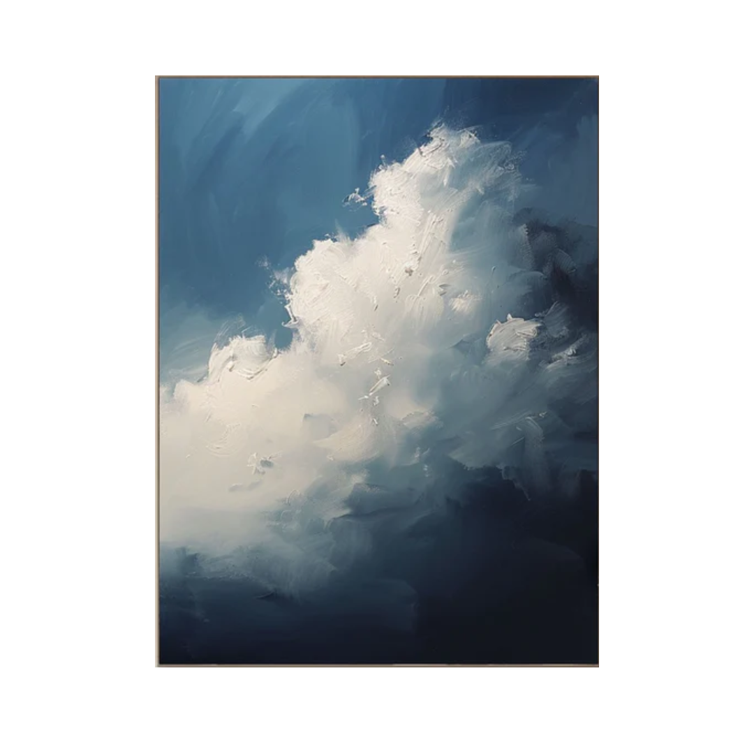 Serene Cloudscape Abstract Art Canvas Modern Sky Painting #OS 015