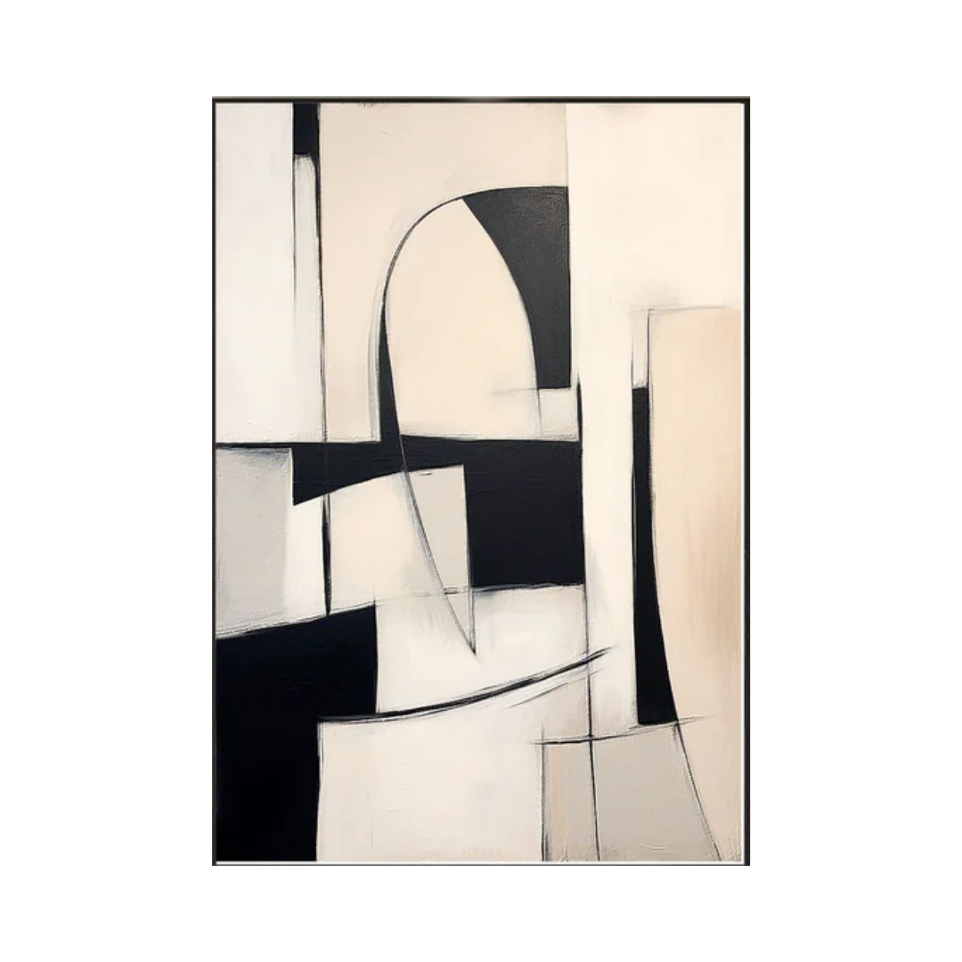 Black & White Abstract Painting #CXA 020