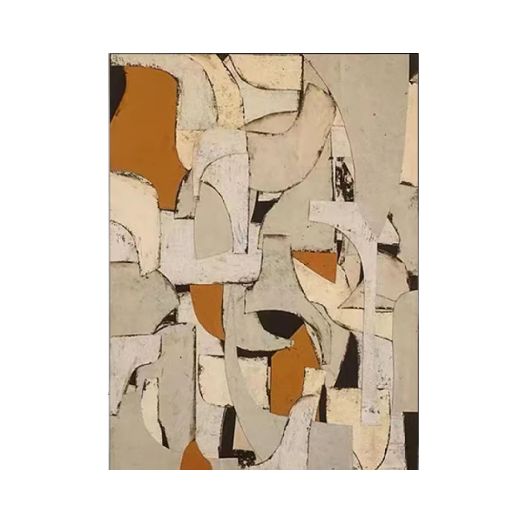 Beige & Brown Abstract Painting #LL 051