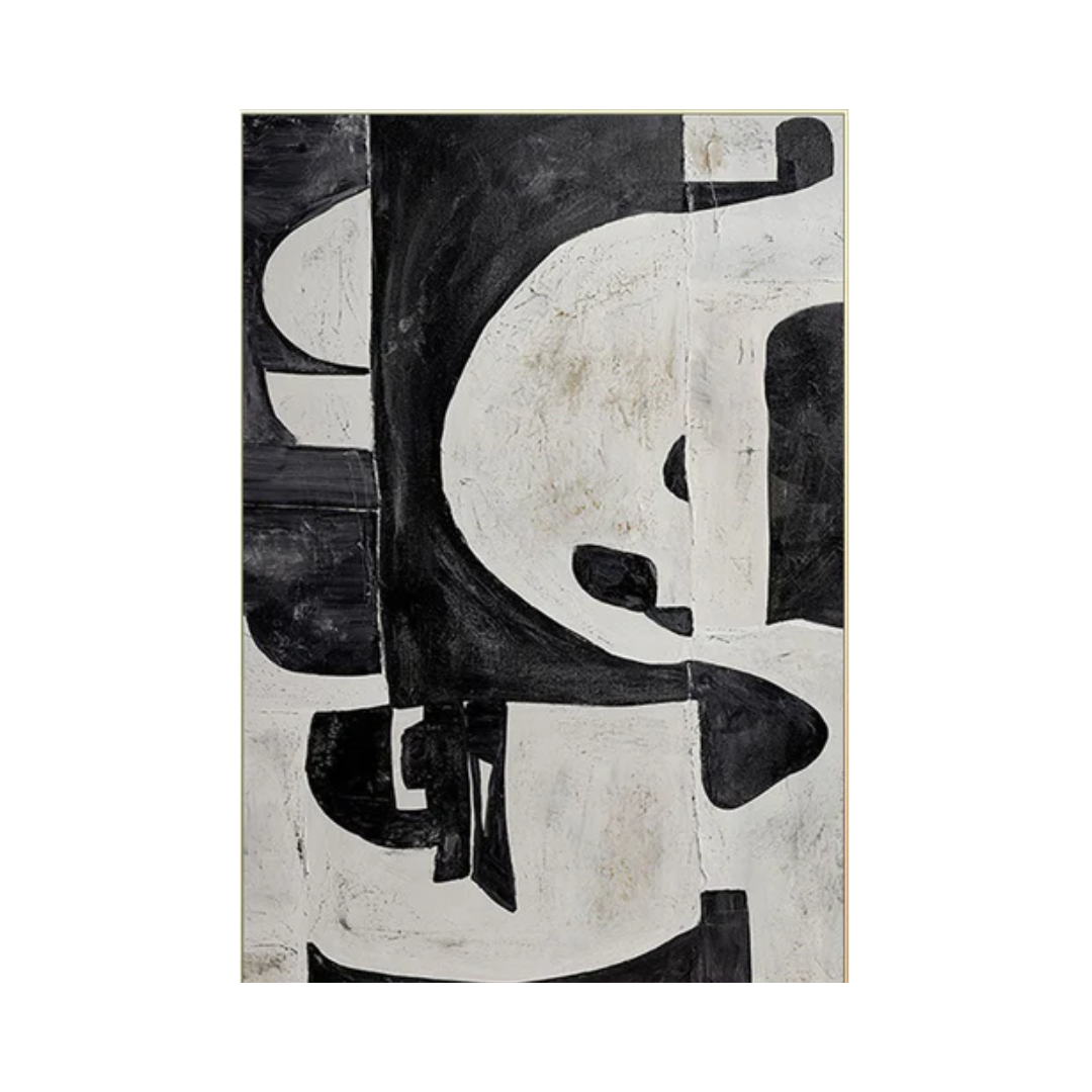 Black & White Abstract Painting #LL 012