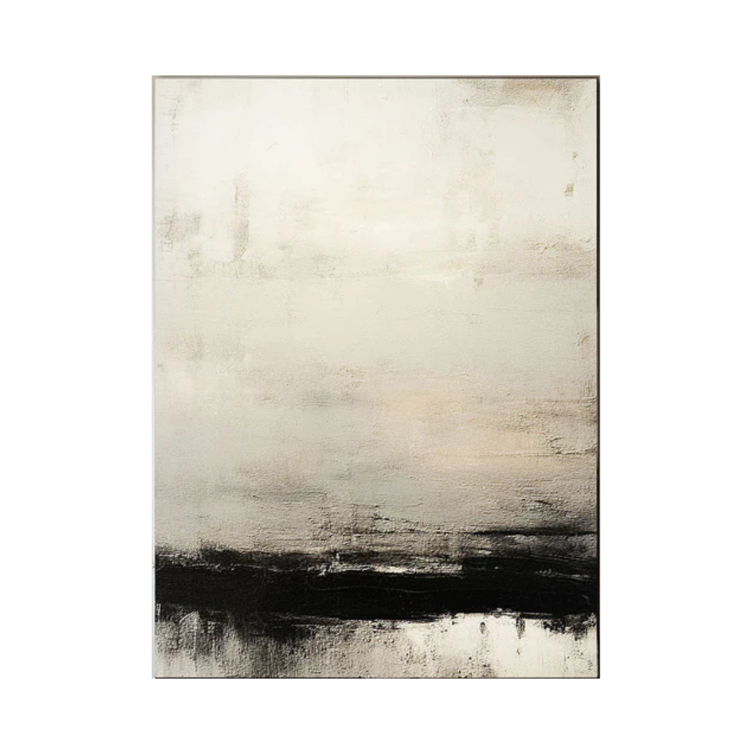Beige & Brown Abstract Painting #LL 007