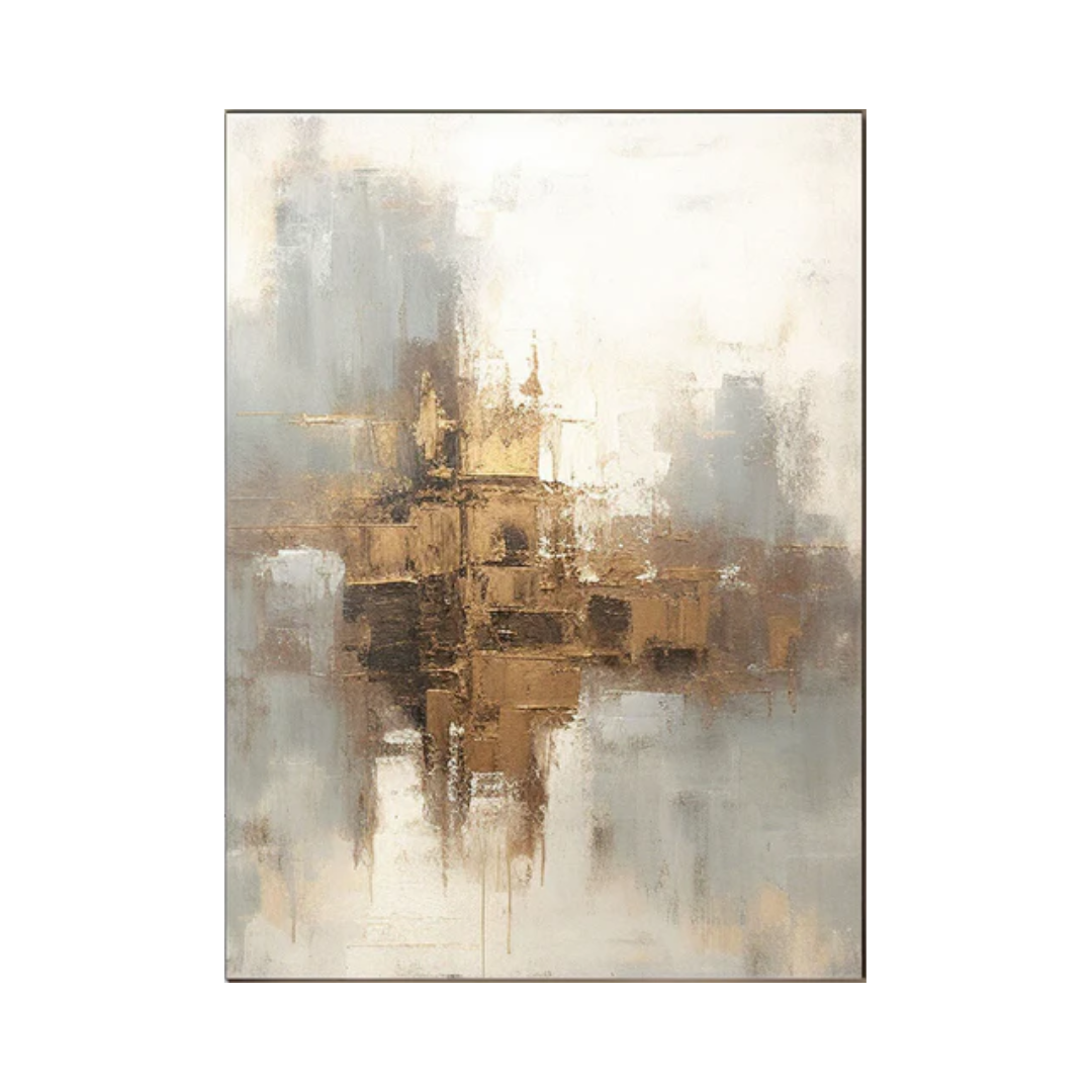 Beige & Brown Abstract Painting #LL 012