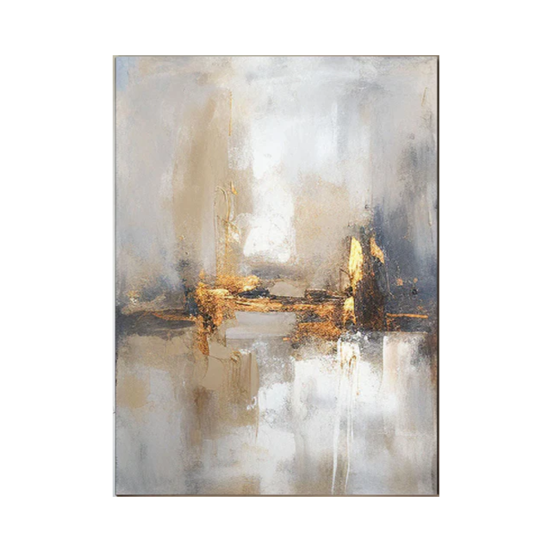 Beige & Brown Abstract Painting #LL 013