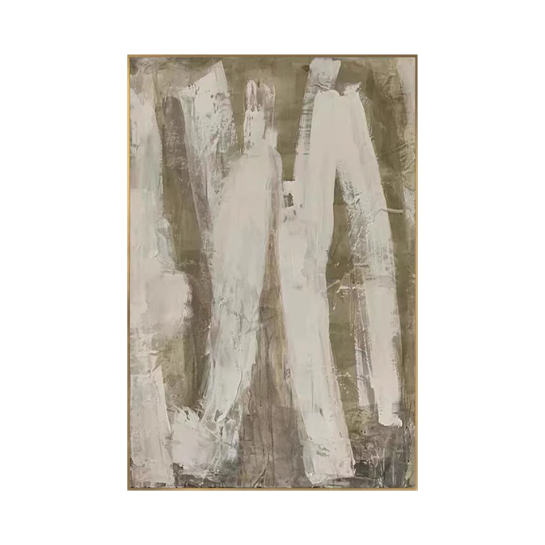 Beige & Brown Abstract Painting #LL 015