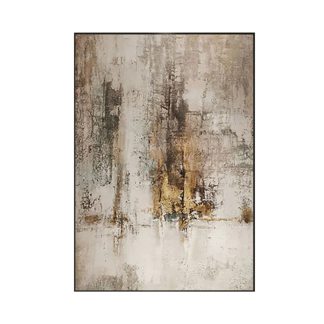 Beige & Brown Abstract Painting #LL 039
