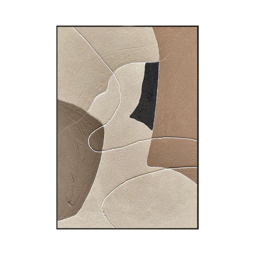 Beige & Brown Abstract Painting #LL 041