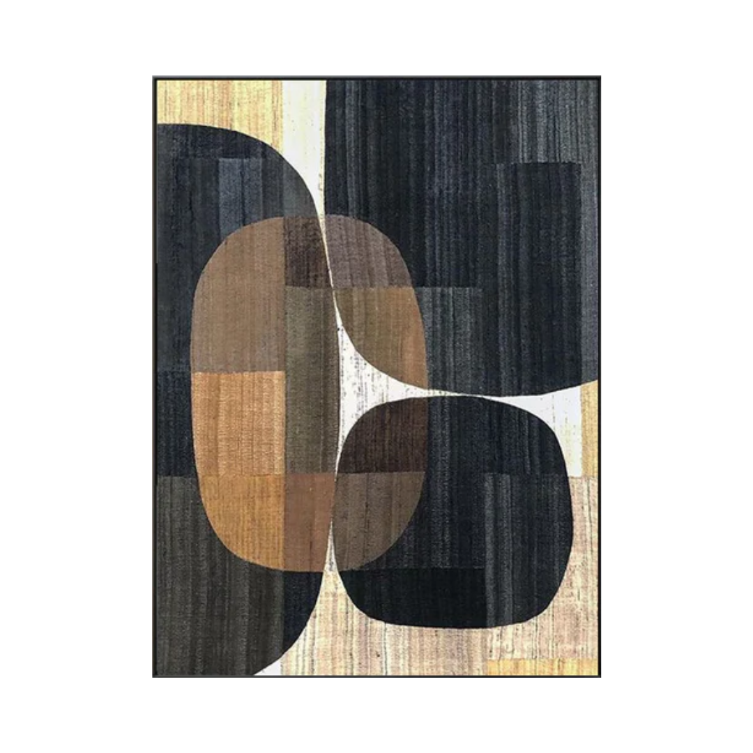 Beige & Brown Abstract Painting #LL 008