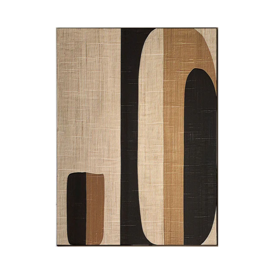 Beige & Brown Abstract Painting #LL 003