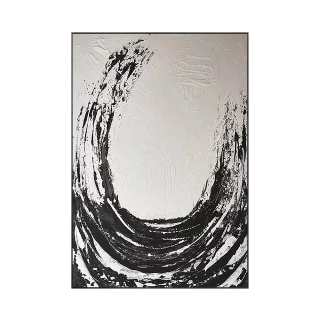 Black & White Abstract Painting #LL 008