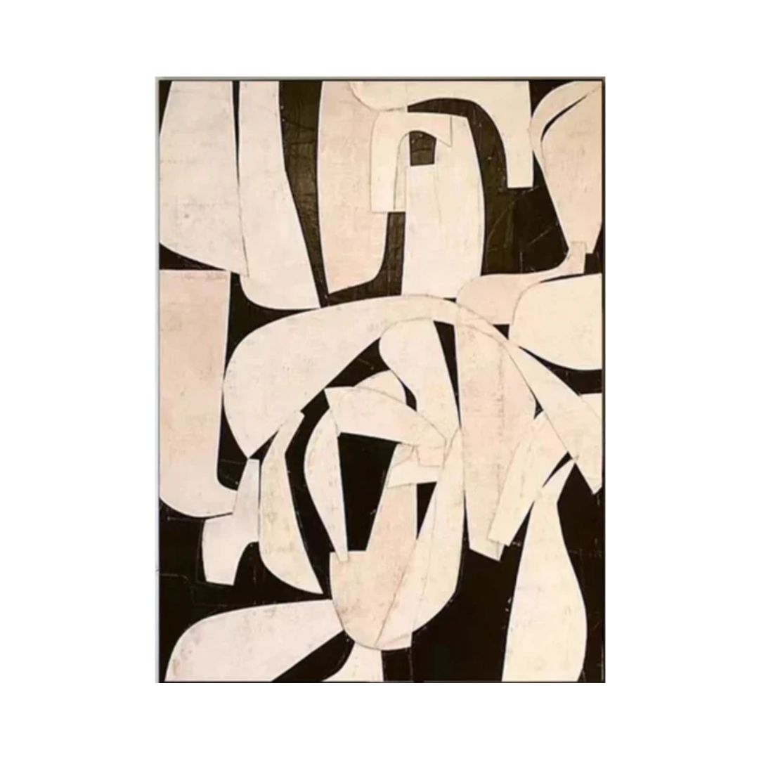 Beige & Brown Abstract Painting #LL 050