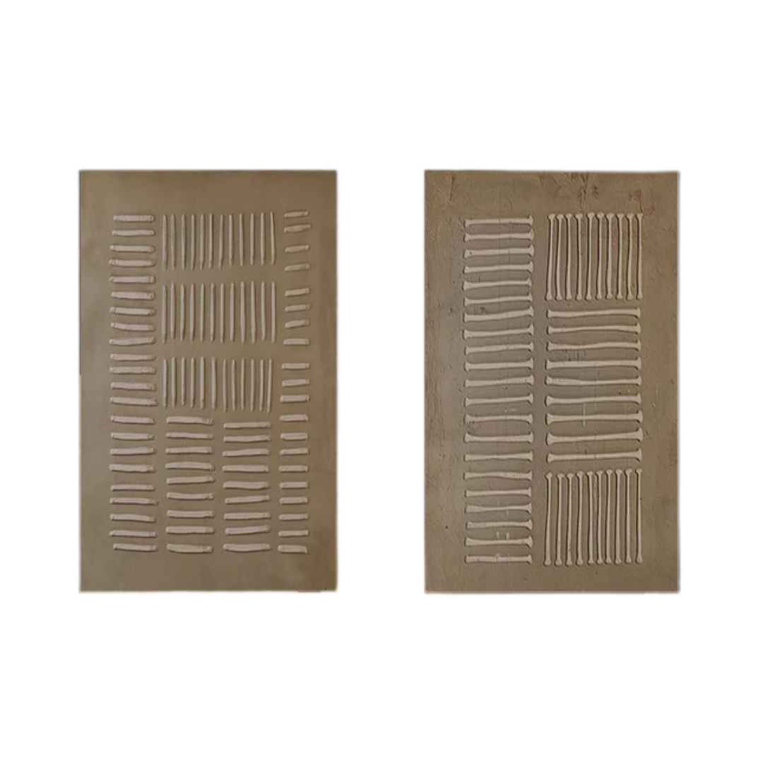 Beige & Brown Abstract Painting SET OF 2 #AVG 013