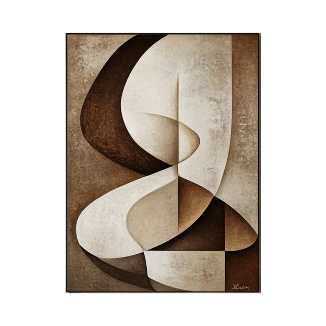 Brown Tones Abstract Wall Art Elegant Modern Decor #BBA 021