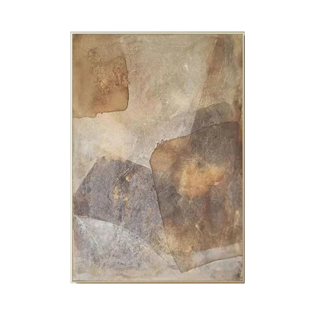 Beige & Brown Abstract Painting #LL 022