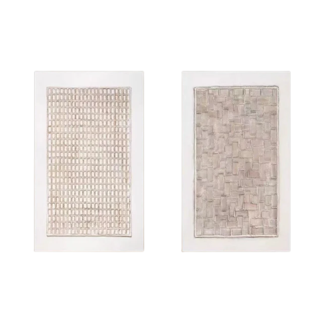 Beige & Brown Abstract Painting SET OF 2 #AVG 015