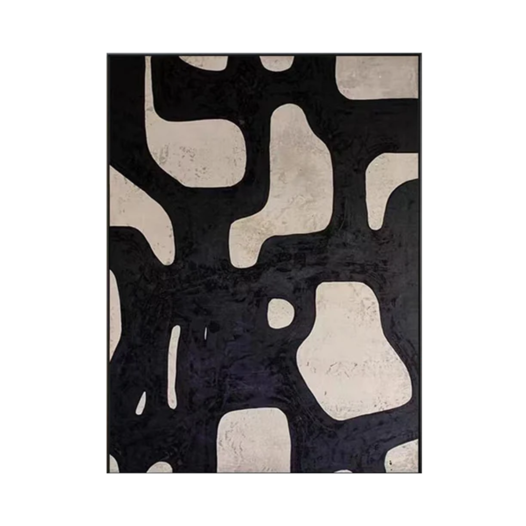 Black & White Abstract Painting #CXA 013