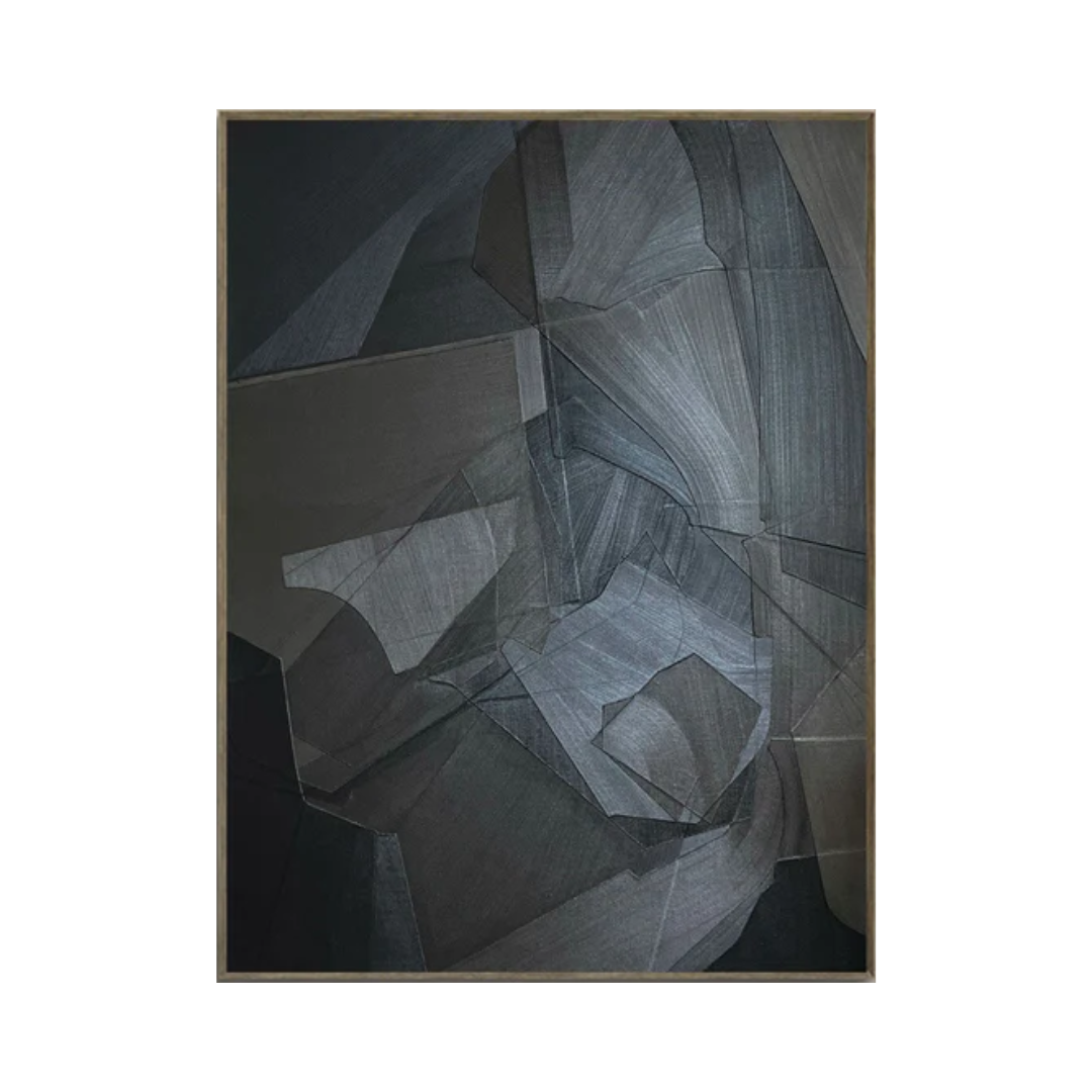 Black & White Abstract Painting #CXA 015
