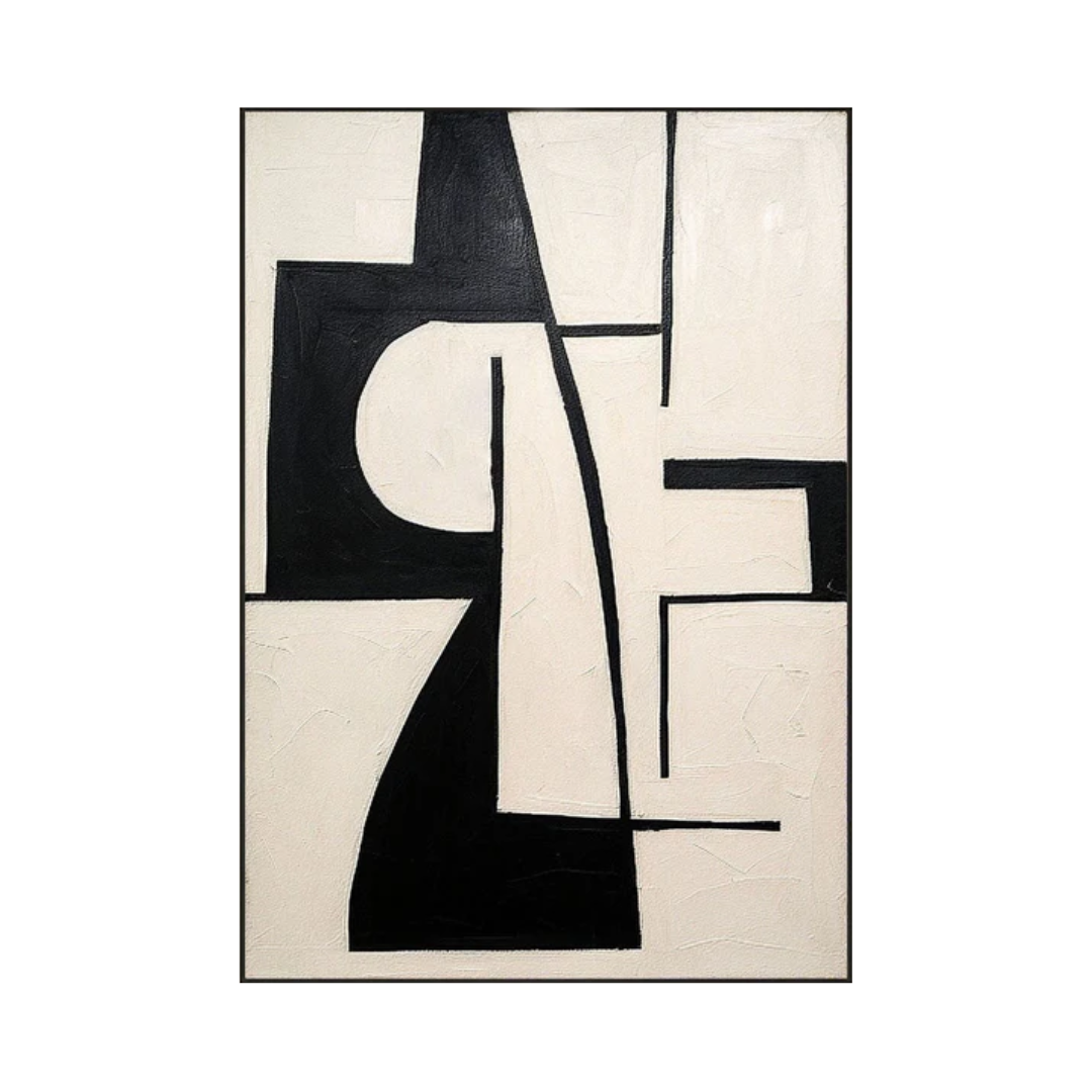 Black & White Abstract Painting #CXA 021