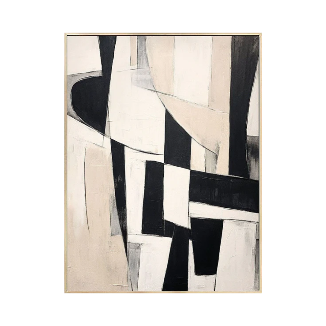Black & White Abstract Painting #CXA 022
