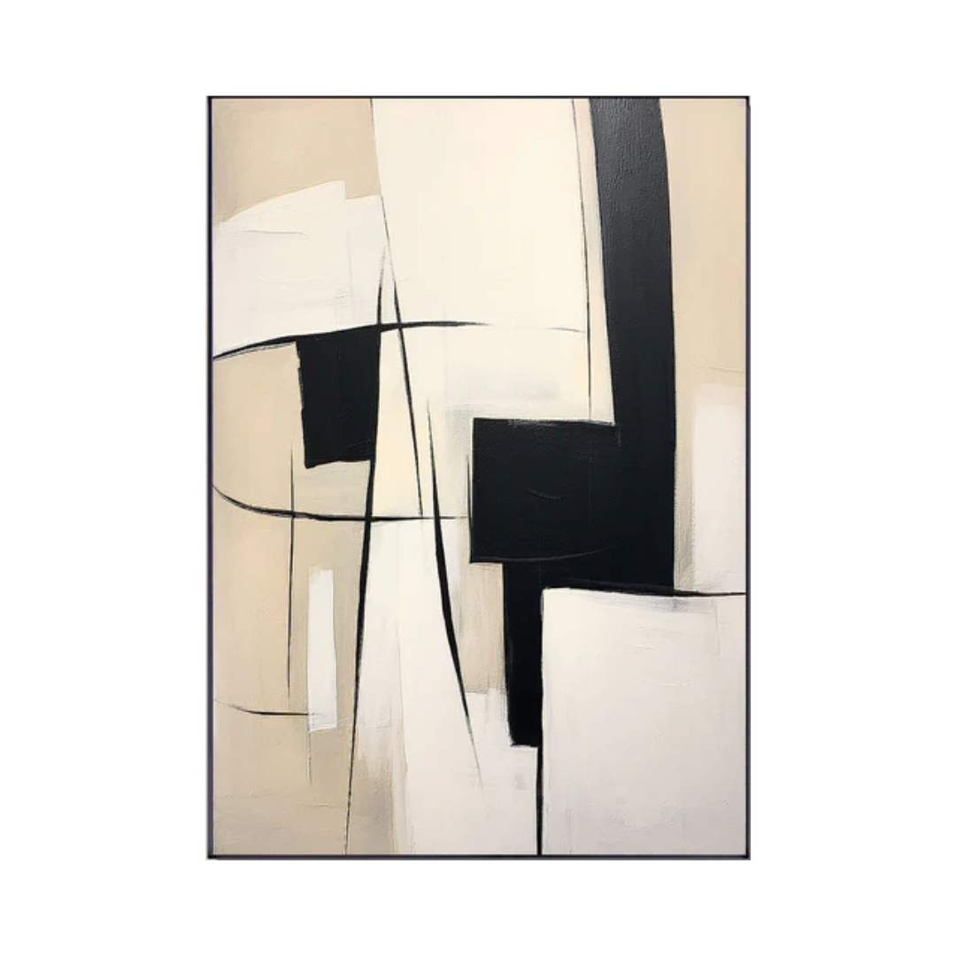Beige & Brown Abstract Painting #LL 004
