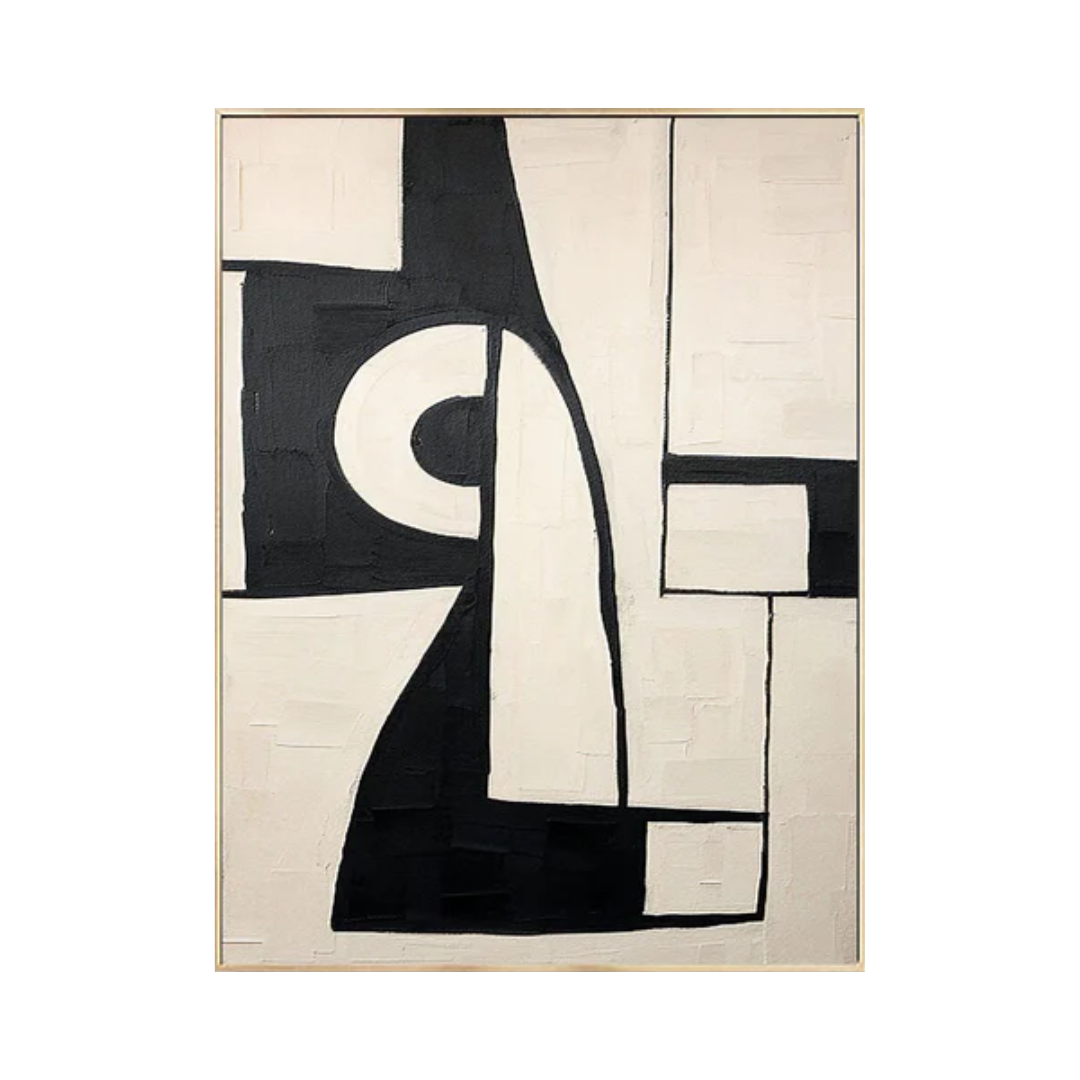 Beige & Brown Abstract Painting #LL 005