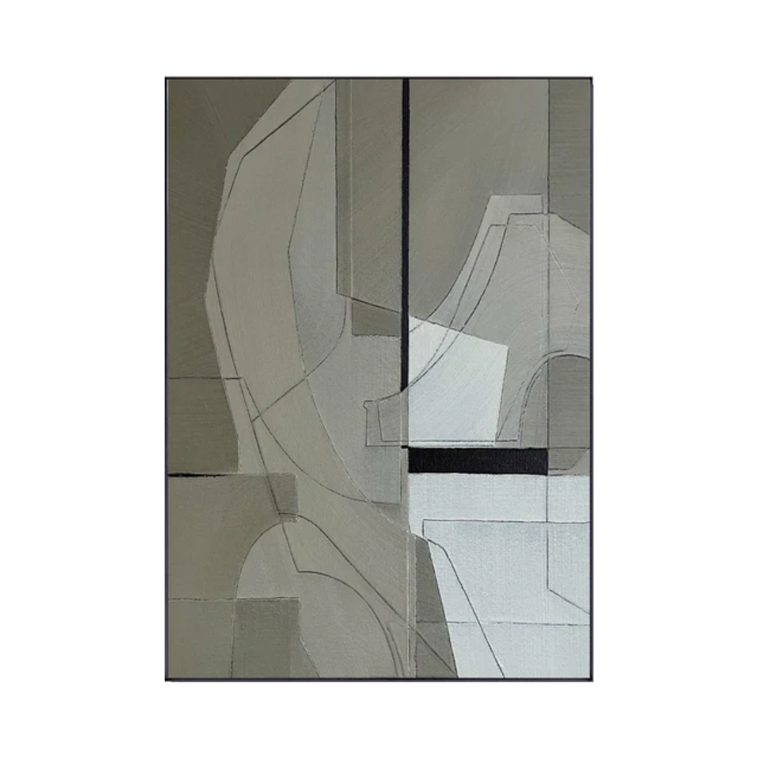 Beige & Brown Abstract Painting #LL 008
