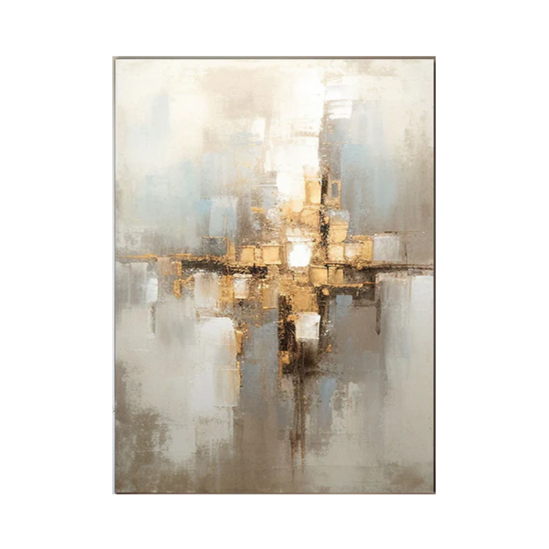 Beige & Brown Abstract Painting #LL 011