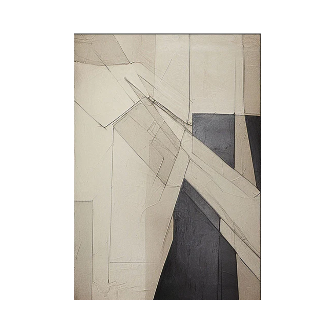 Beige & Brown Abstract Painting #LL 025