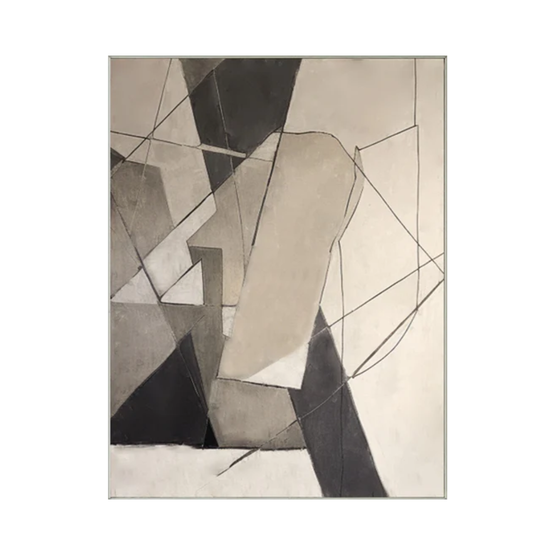 Beige & Brown Abstract Painting #LL 026