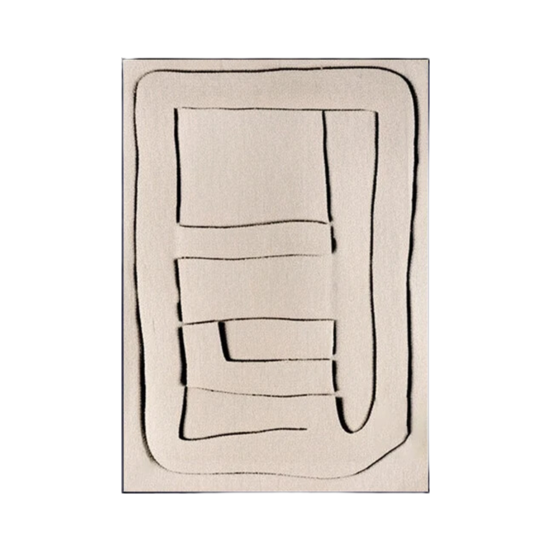Beige & Brown Abstract Painting #LL 032