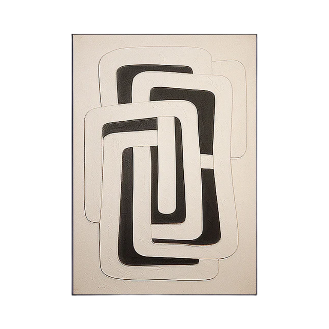 Beige & Brown Abstract Painting #LL 033