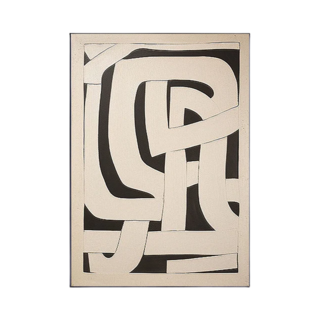 Beige & Brown Abstract Painting #LL 035