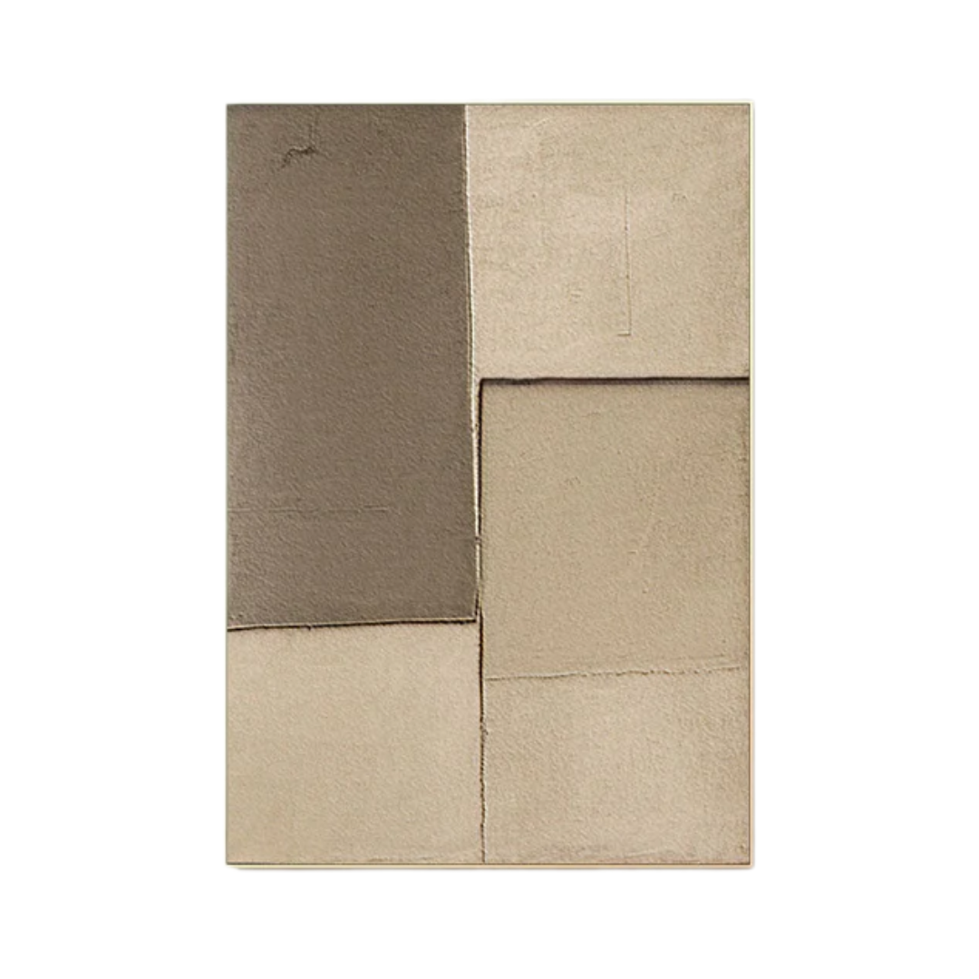 Beige & Brown Abstract Painting #LL 038
