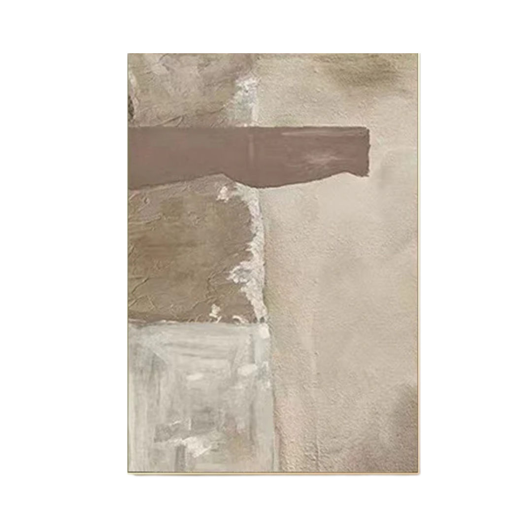Beige & Brown Abstract Painting #LL 043