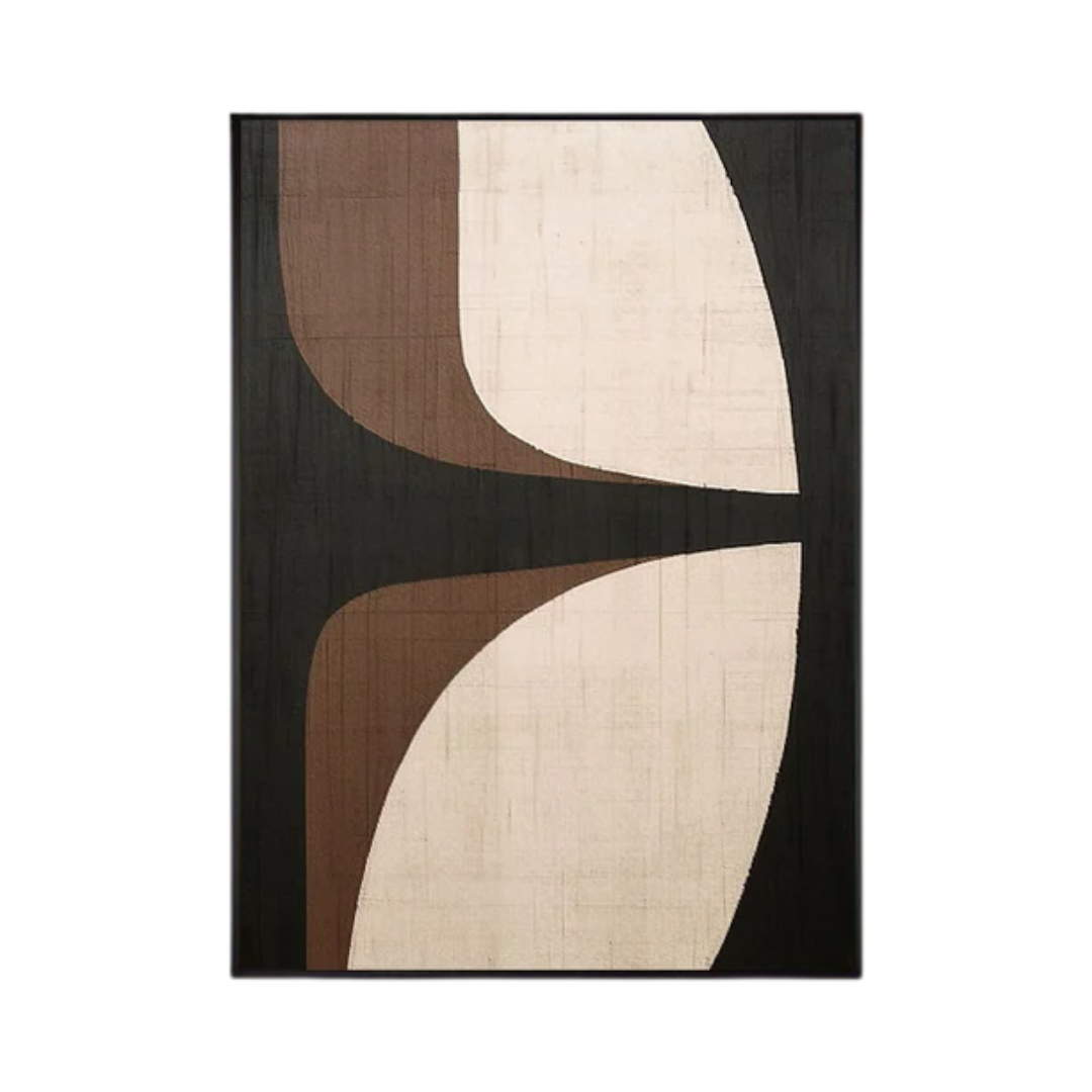 Beige & Brown Abstract Painting #LL 047