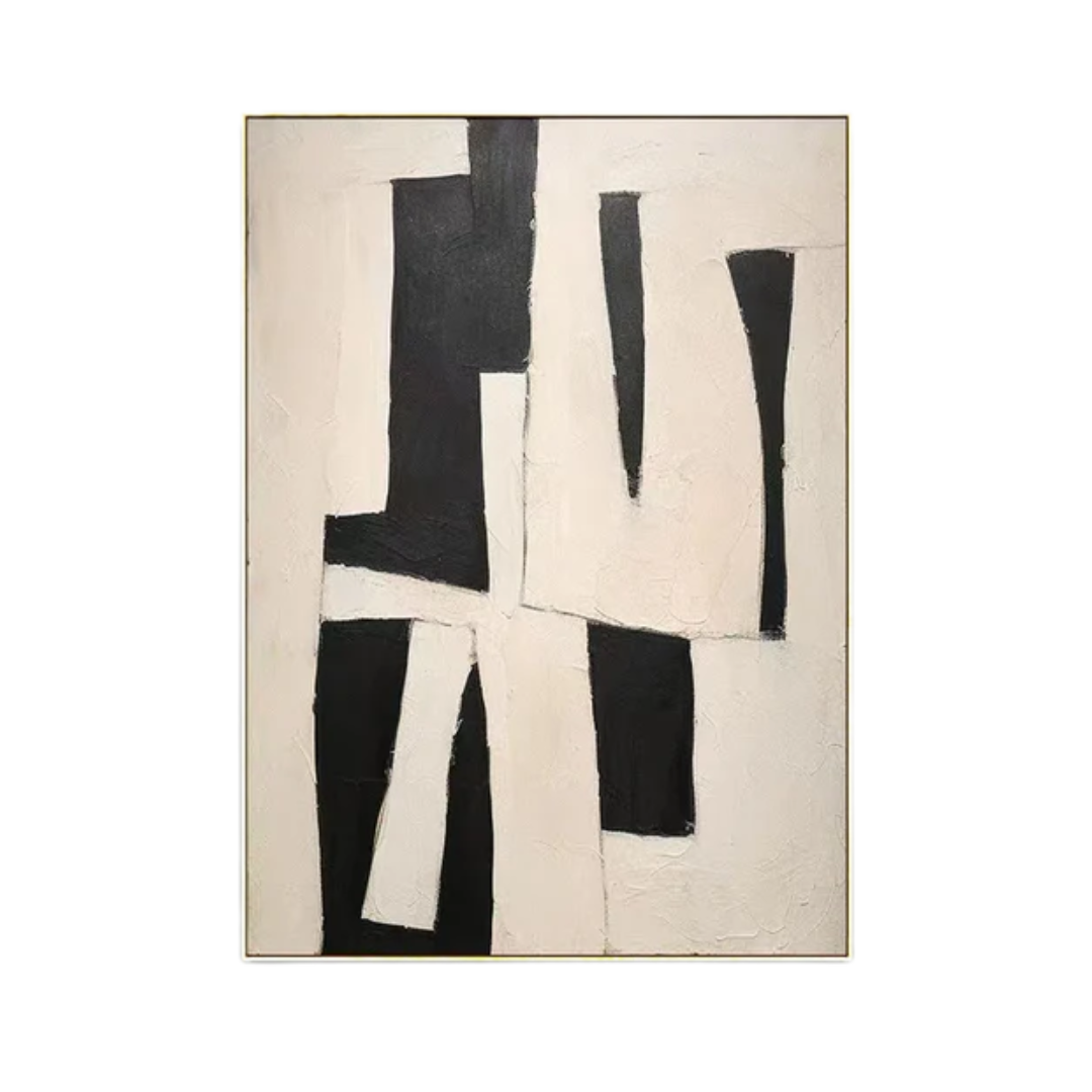 Black & White Abstract Painting #LL 001