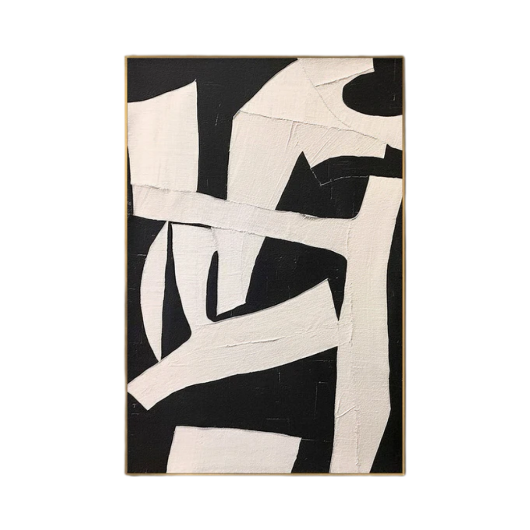 Black & White Abstract Painting #LL 003