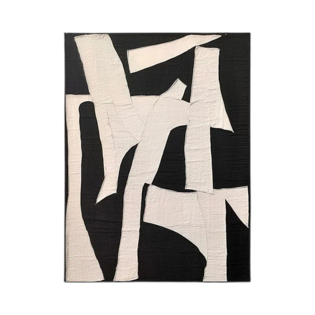 Black & White Abstract Painting #LL 004