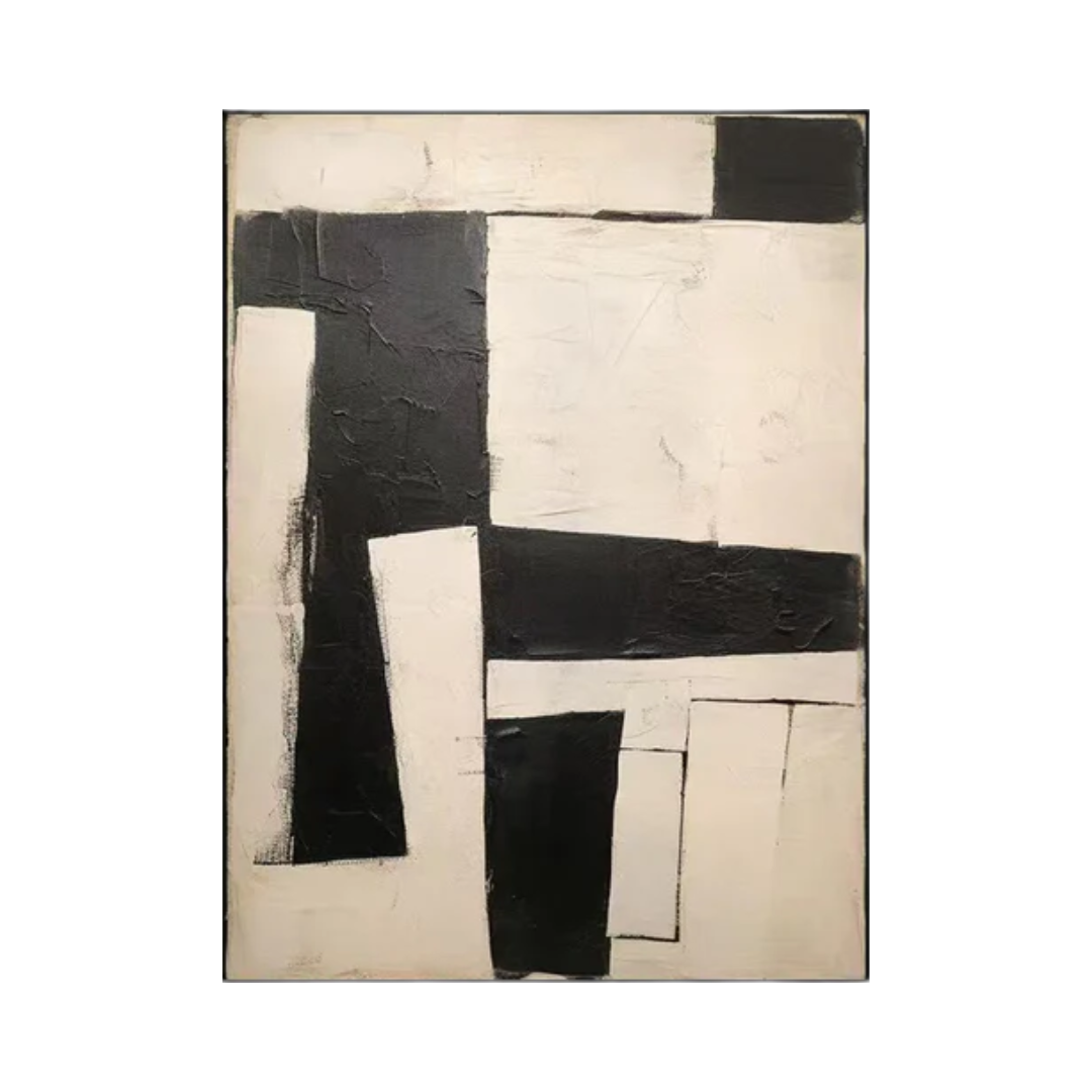 Black & White Abstract Painting #LL 007