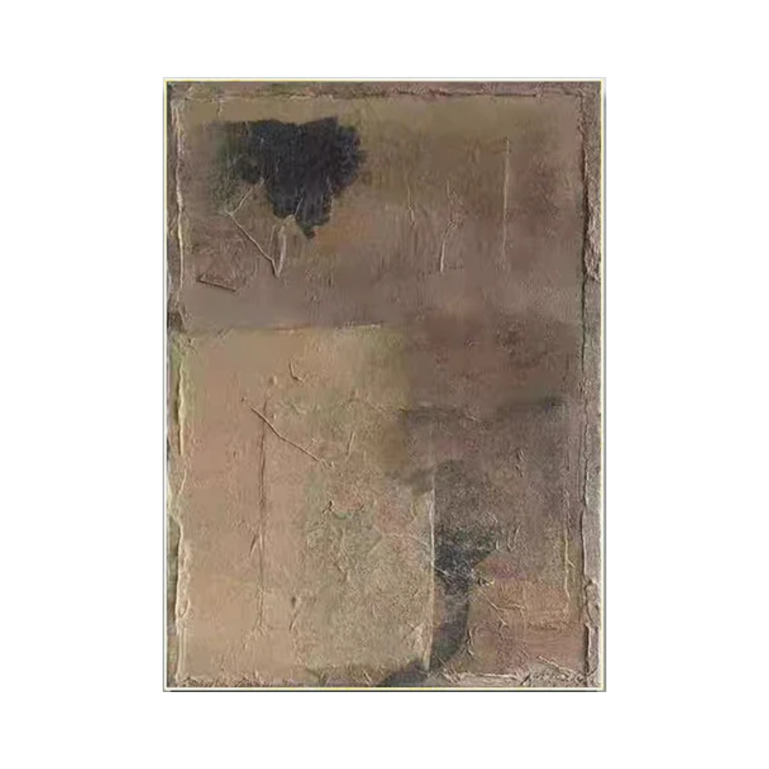 Beige & Brown Abstract Painting #LL 015