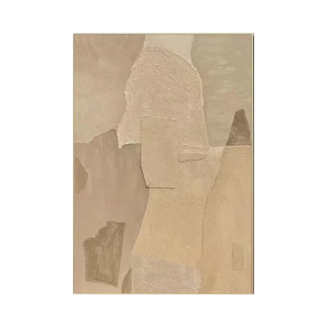 Beige & Brown Abstract Painting #LL 016