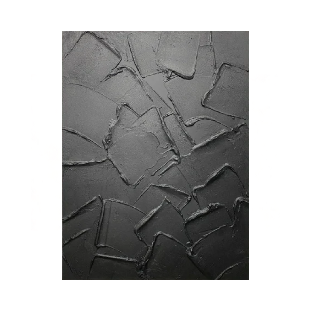 Modern Black Textured Minimalist Art #BM 032