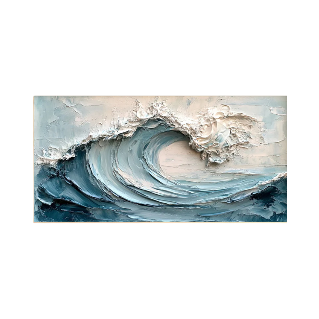 Marine Elegance Luxurious Blue Waves Oil Canvas for Modern Interiors #OS 050