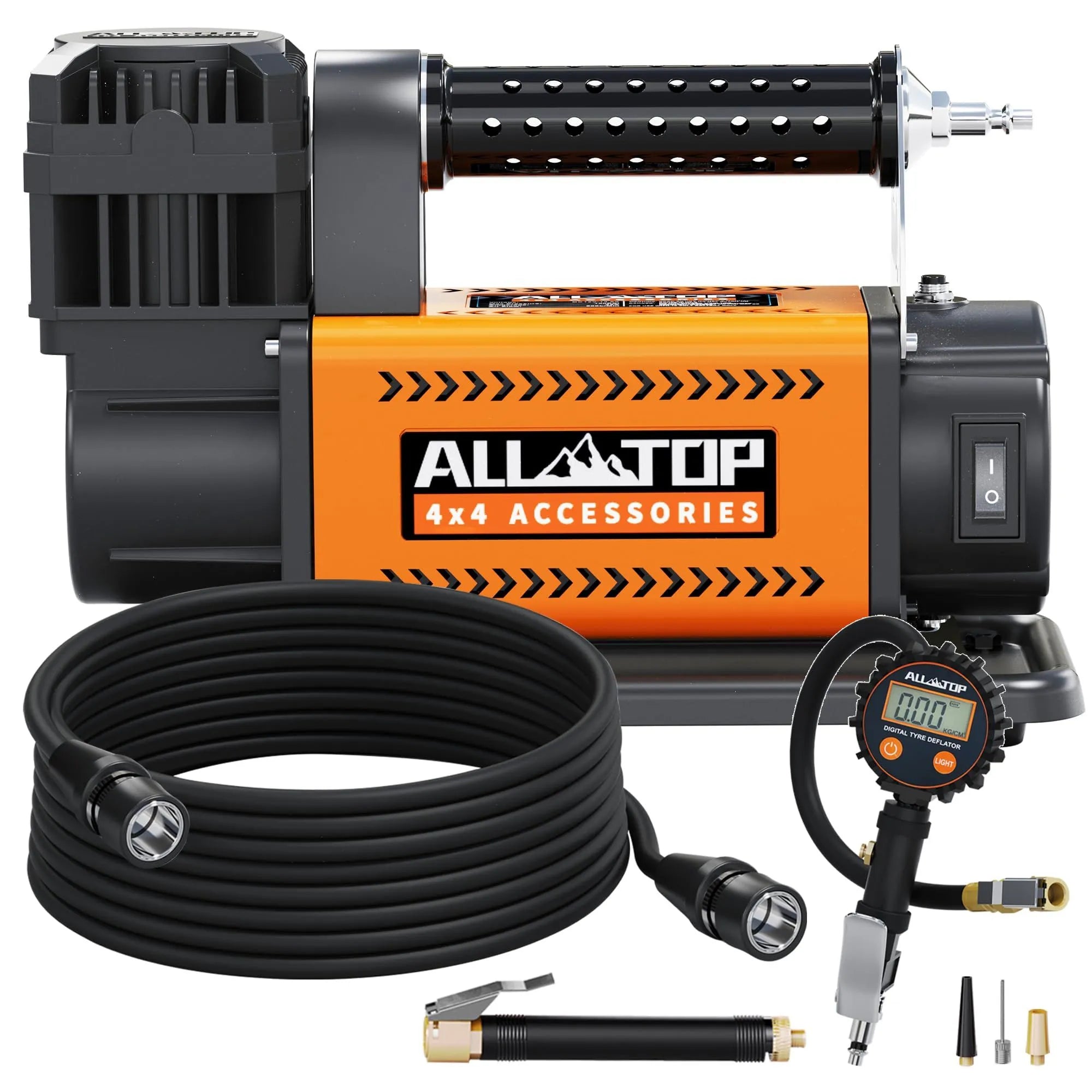 Air Compressor with Digital Pressure Gauge Tire Inflator Kit, 12V Portable Inflator 7.06ft/Min, Offroad Air Pump for Truck Tires, Heavy Duty Max 150 PSI for 4x4 Vehicle & RV