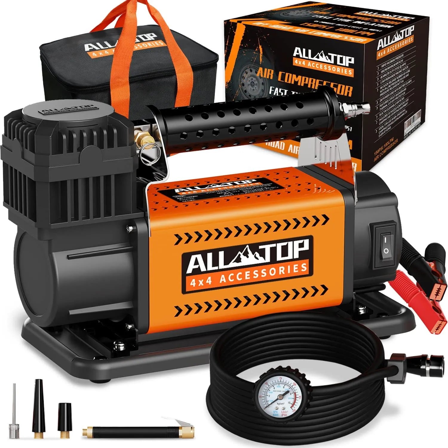 Air Compressor with Digital Pressure Gauge Tire Inflator Kit, 12V Portable Inflator 7.06ft/Min, Offroad Air Pump for Truck Tires, Heavy Duty Max 150 PSI for 4x4 Vehicle & RV