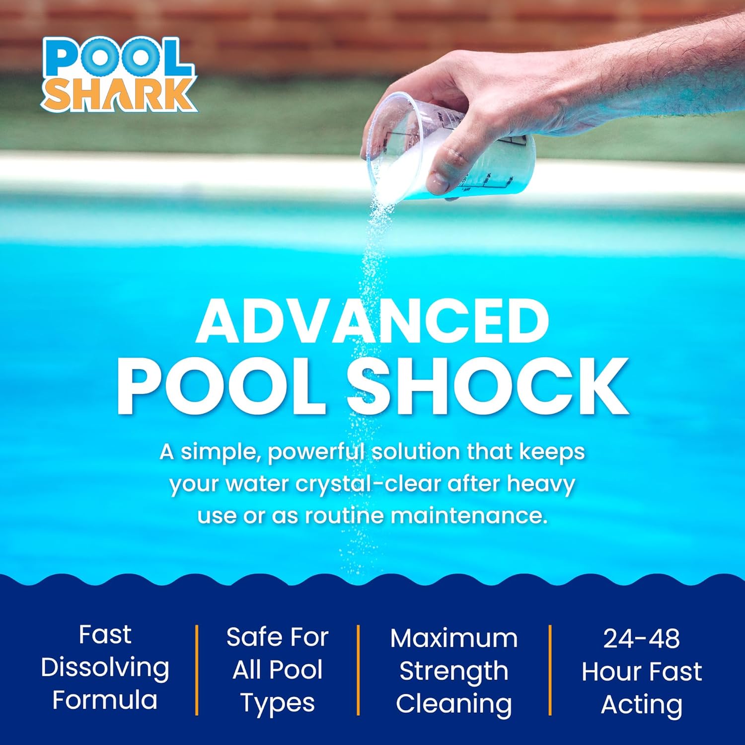 68% Calcium Hypochlorite Pool Shock for Swimming Pools - Chlorine Granules Swimming Pool Shock 50 lbs Bucket - Pool Chlorine for Inground and Above Ground Pool Treatment, Saltwater (50lbs)