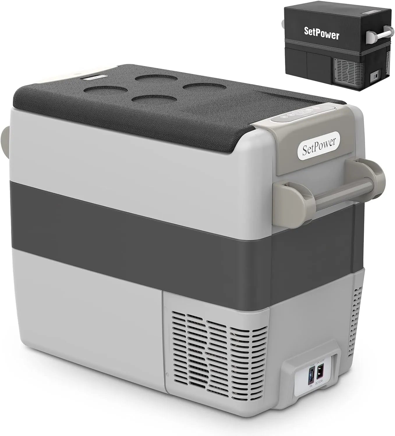 AJ30 Portable Refrigerator,Portable Freezer,32 Quart(30L) Electric Cooler,Car Refrigerator,12/24V DC Cable & 110/240V AC,Car Fridge for Camping,Truck,RV,Travel,Fishing