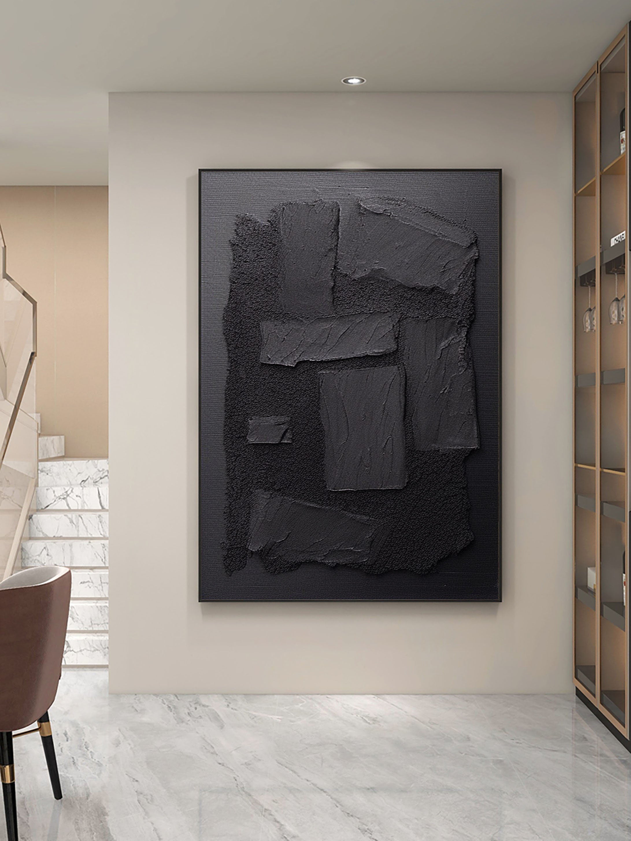 Black & White Abstract Painting #CXA 005